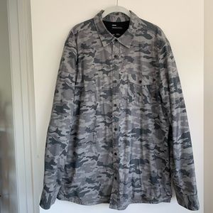 Cotton Camo Thermal Lined Men’s Button Down Shirt